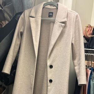 Zara Beige Wool Trench Coat